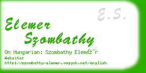 elemer szombathy business card